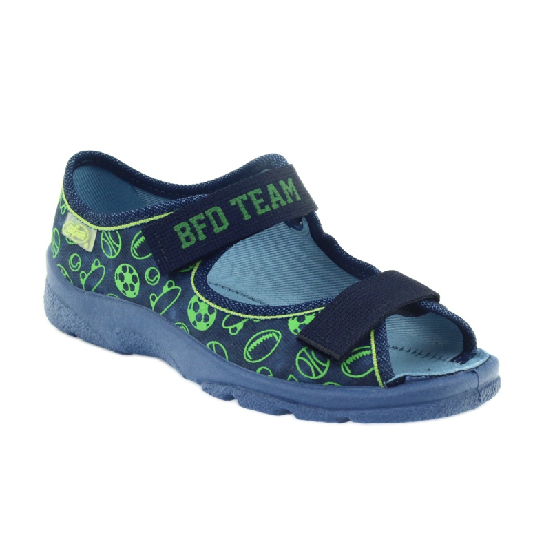 Pantofi pentru copii Befado sandale papuci 969x124 verde albastru marin 1