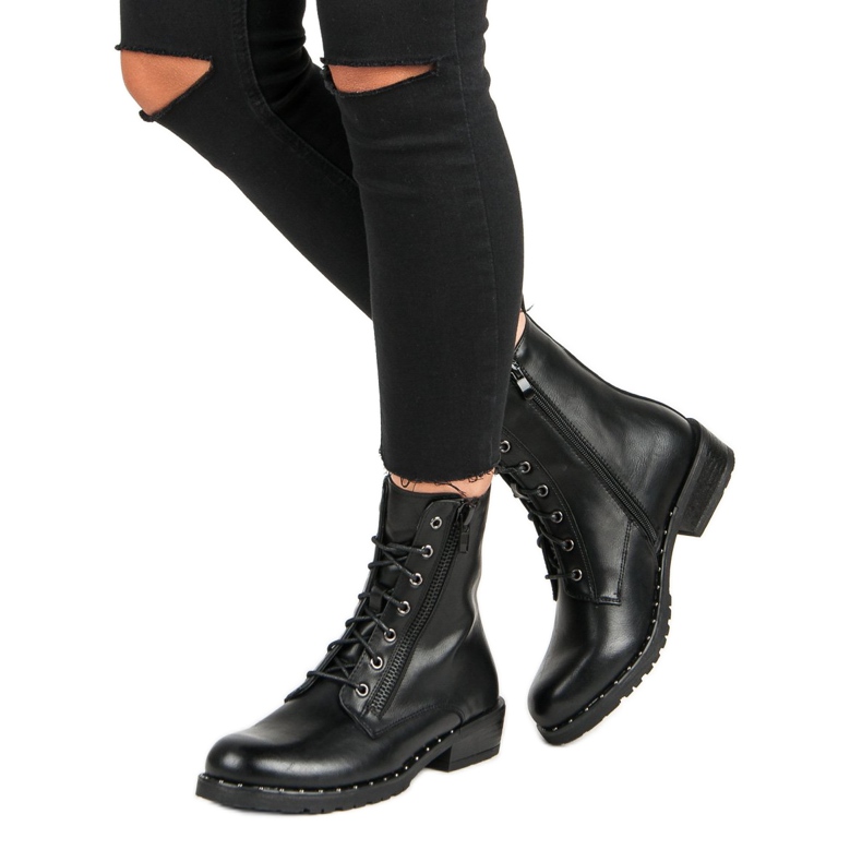 Filippo Cizme de muncitor legate negru 1