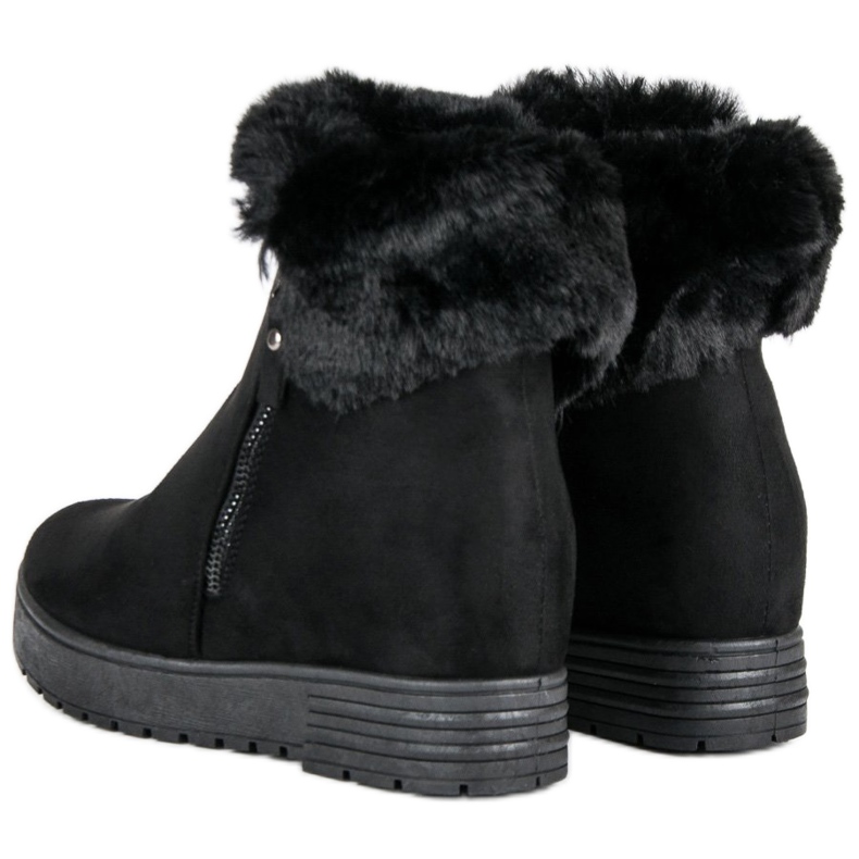 Lucky Shoes Cizme negre cu pană negru 2