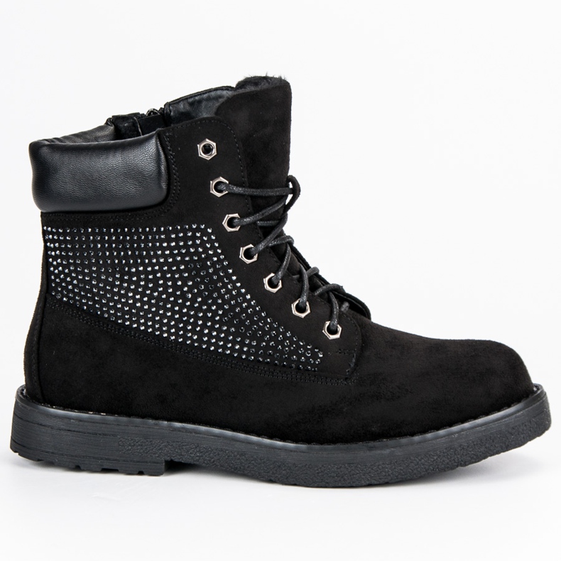 Bestelle Trappers Suede On A Slider negru 1