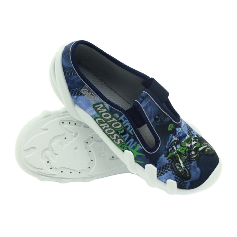 Pantofi pentru copii Befado papuci 290y170 albastru verde albastru marin 6