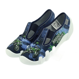 Pantofi pentru copii Befado papuci 290y170 albastru verde albastru marin 5