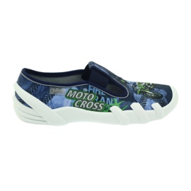 Pantofi pentru copii Befado papuci 290y170 albastru verde albastru marin 1
