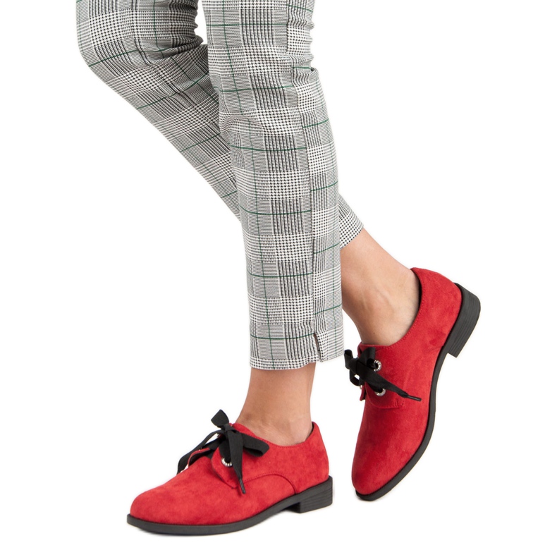 Bestelle Pantofi roșii din piele de căprioară roșu 1