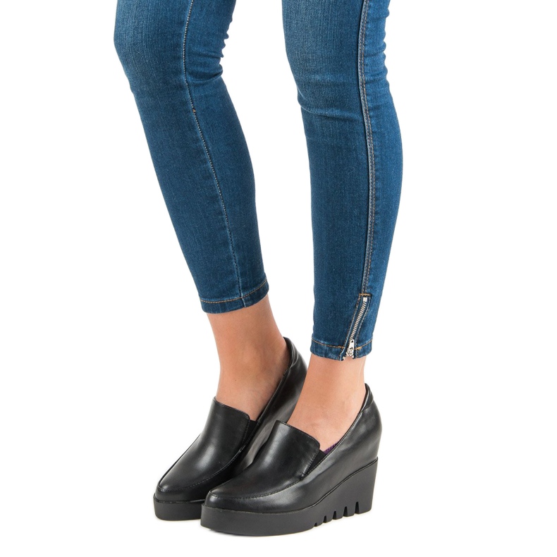 J. Star Pantofi eleganți cu pană negru 1