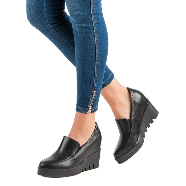 J. Star Pantofi eleganți cu pană negru 2