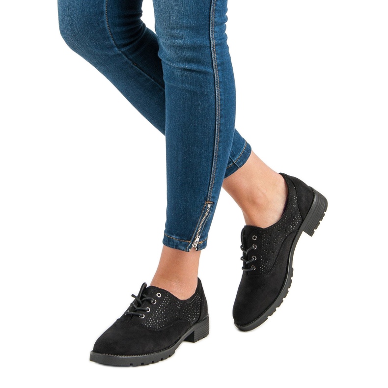 Pantofi din piele neagră negru 2