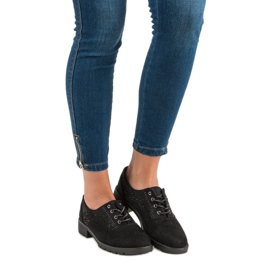 Pantofi din piele neagră negru 1