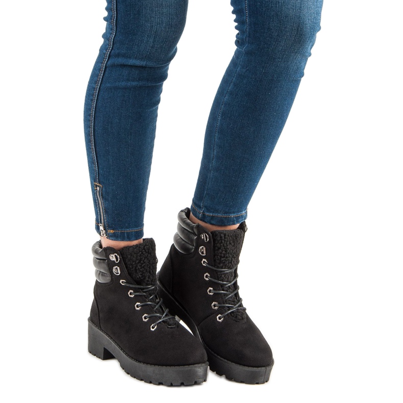 Trappers din piele de căprioară negru 1 Trappers din piele de căprioară negru 1