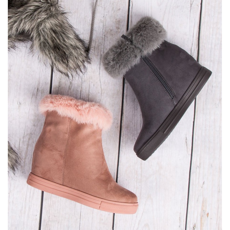 Seastar Cizme roz cu pană 1