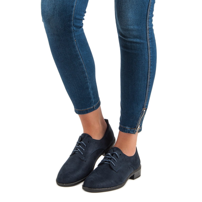 Marquiz Încălțăminte bleumarin cu șireturi albastru 1