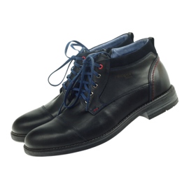 Pantofi din piele Nikopol izolat cu un glisor 689 negru 3