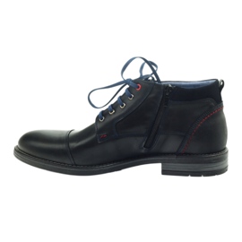 Pantofi din piele Nikopol izolat cu un glisor 689 negru 2