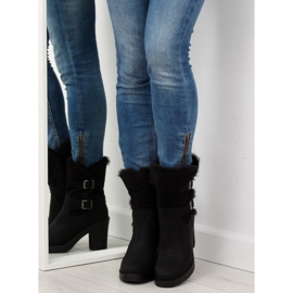 Cizme demi negre cu toc înalt T119 Negru 1