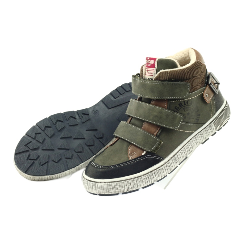 Pantofi sport de iarnă verzi American Club 17779 negru maro verde 3