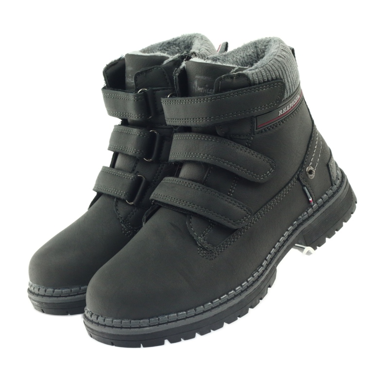 American Club Cizme de botine cu velcro 708121 negru gri 3 American Club Cizme de botine cu velcro 708121 negru gri 3