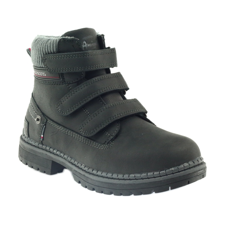American Club Cizme de botine cu velcro 708121 negru gri 1 American Club Cizme de botine cu velcro 708121 negru gri 1