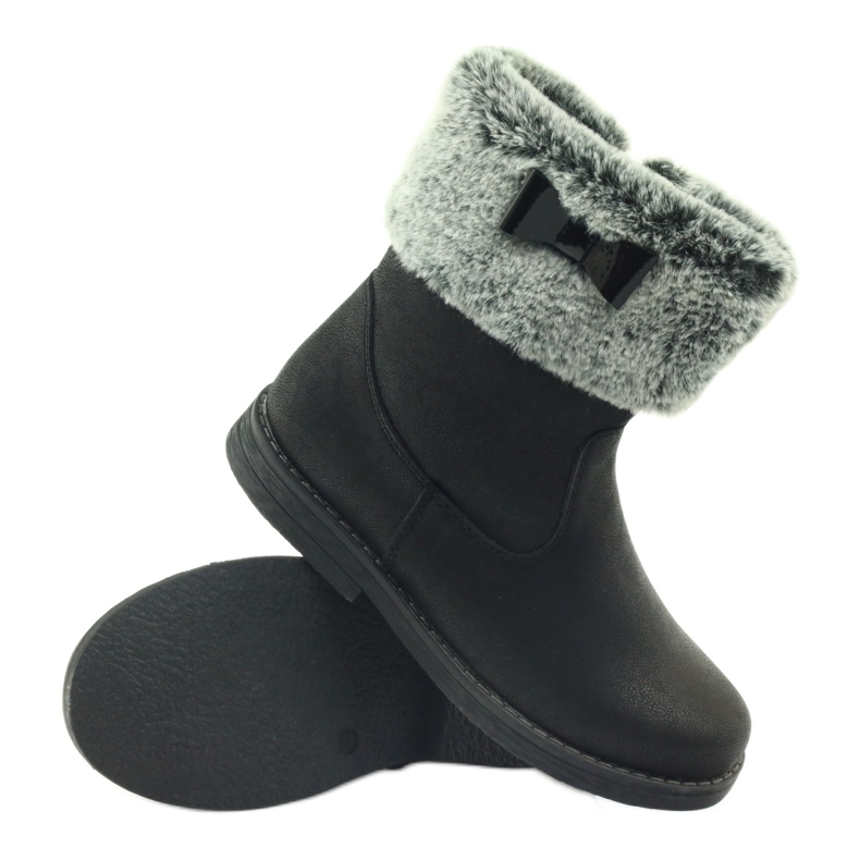 American Club Cizme înalte americane cizme de iarnă cu blană negru 3 American Club Cizme înalte americane cizme de iarnă cu blană negru 3