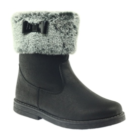 American Club Cizme înalte americane cizme de iarnă cu blană negru 1 American Club Cizme înalte americane cizme de iarnă cu blană negru 1