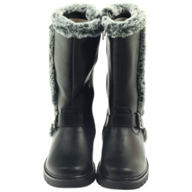 American Club Cizme lungi negre cu blană negru 2