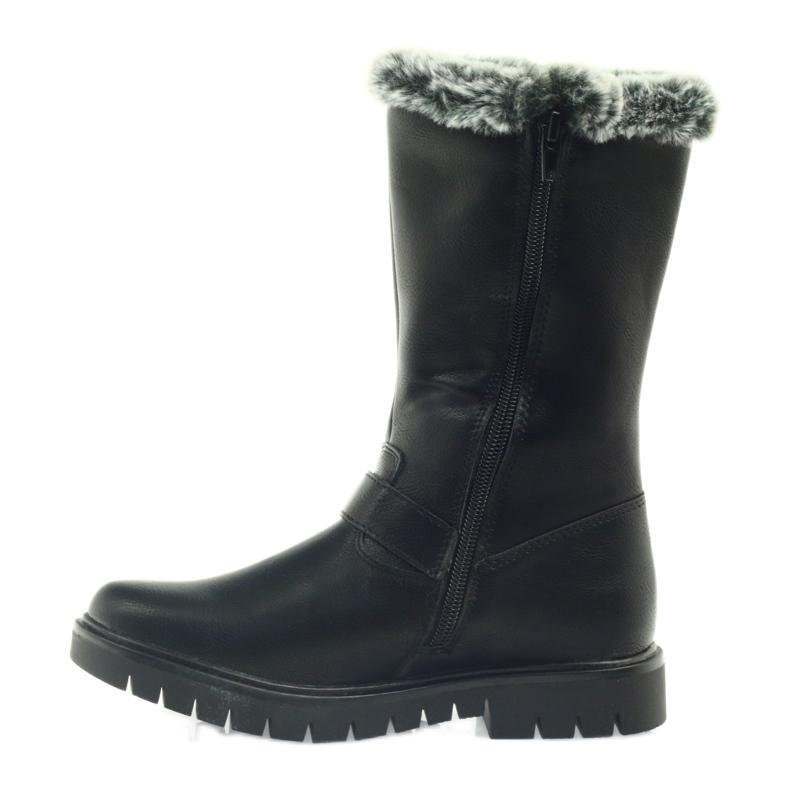 American Club Cizme lungi negre cu blană negru 1