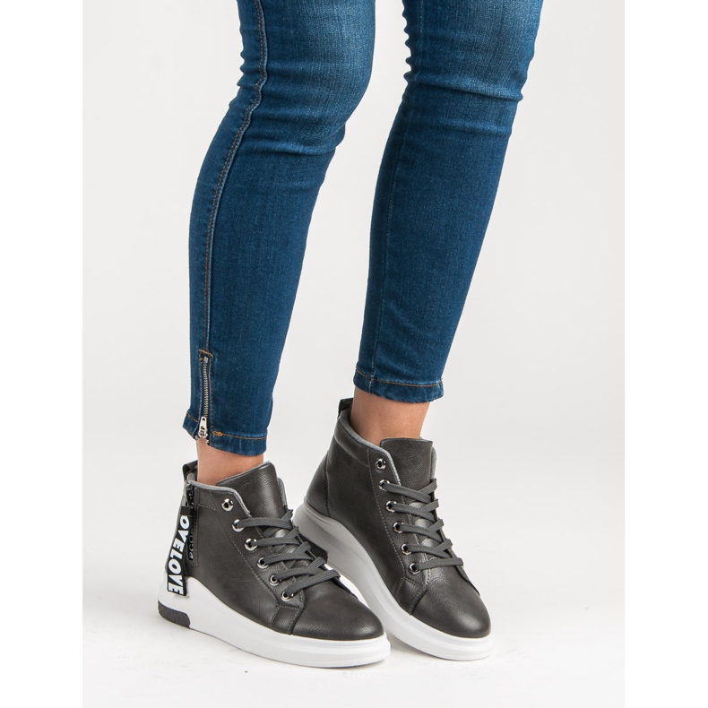 Adidași calzi legați gri 1