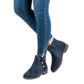 Top Shoes Cizme decoltate cu fermoar albastru 1 Top Shoes Cizme decoltate cu fermoar albastru 1