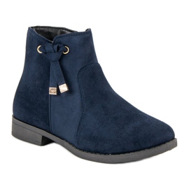 Top Shoes Cizme decoltate cu fermoar albastru 2