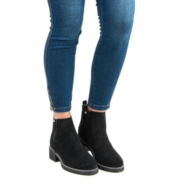 Vices Cizme Chelsea din piele de căprioară negru 1