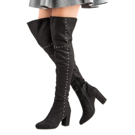 Cizme negre pe coadă pe stâlp negru 2 Cizme negre pe coadă pe stâlp negru 2