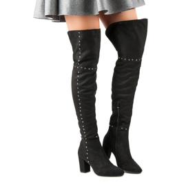 Cizme negre pe coadă pe stâlp negru 1 Cizme negre pe coadă pe stâlp negru 1