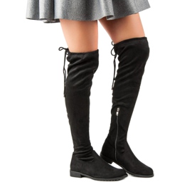 Bello Star Cizme negre deasupra genunchiului negru 1