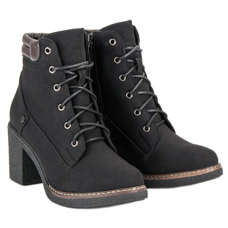 Sweet Shoes Cizme de toamnă cu dantelă negru 2 Sweet Shoes Cizme de toamnă cu dantelă negru 2