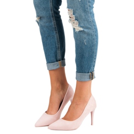 Tocuri din piele intoarsa roz 1