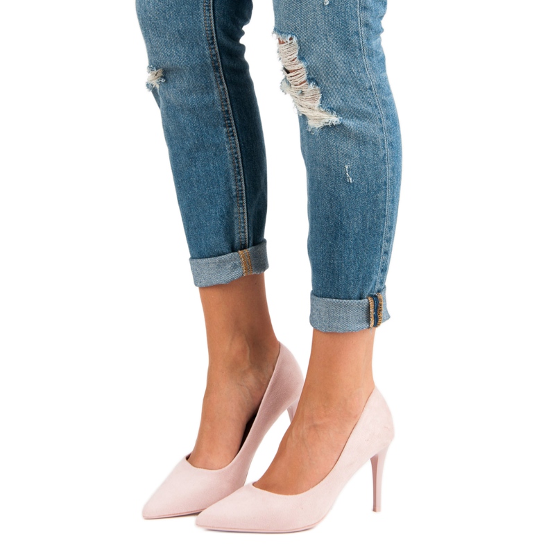 Tocuri din piele intoarsa roz 1