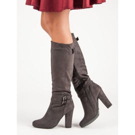 Groto Gogo Cizme din piele de căprioară pe stâlp gri 1