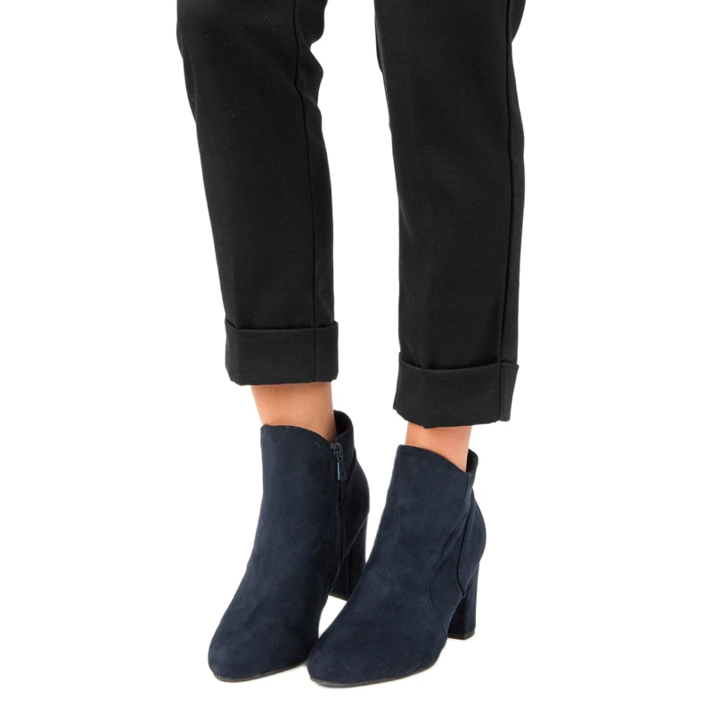 Kylie Cizme elegante din piele intoarsa albastru 1