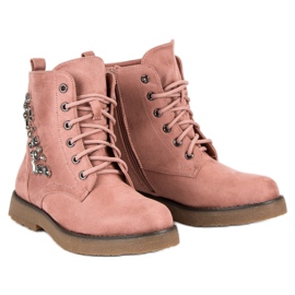 Bestelle Capcani din piele de căprioară roz 1