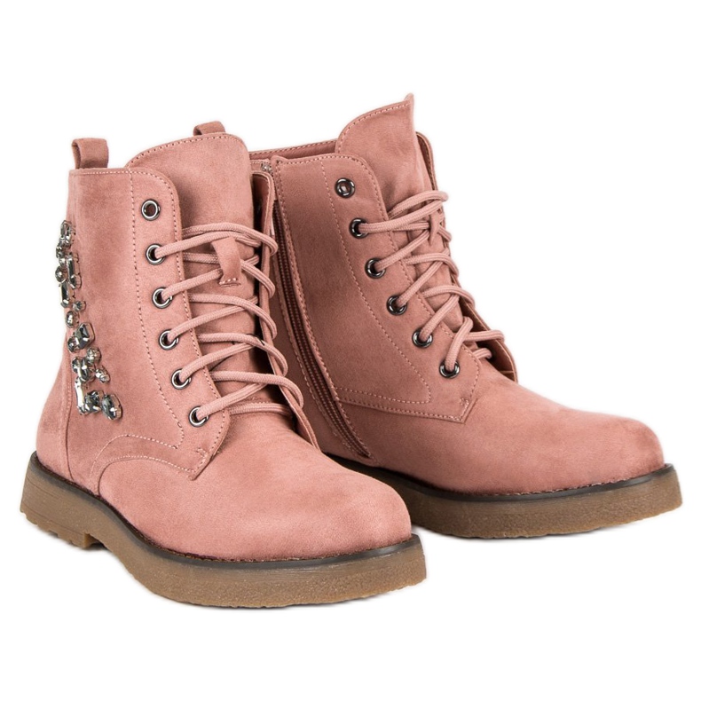 Bestelle Capcani din piele de căprioară roz 1