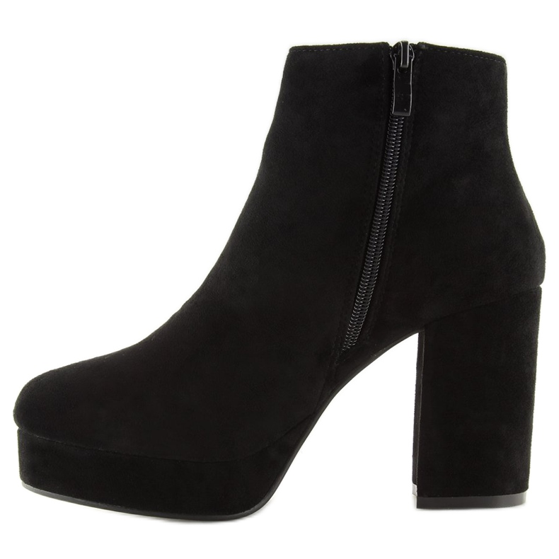 Cizme negre cu toc lat YQ207 Negru 1 Cizme negre cu toc lat YQ207 Negru 1