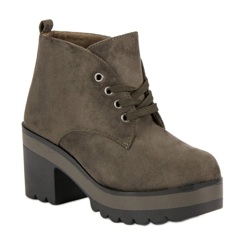 Ghete ușoare cu toc înalt verde 1