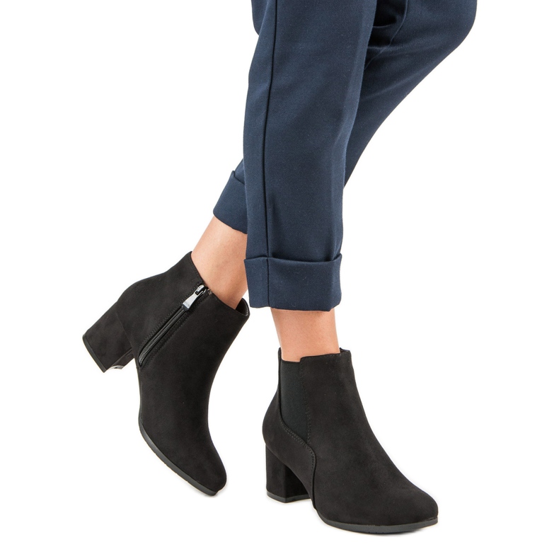 Nio Nio Cizme Chelsea din piele de căprioară neagră negru 1