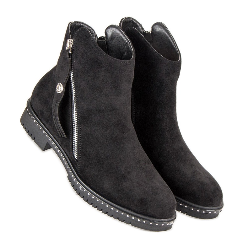 Queentina Ghete confortabile de toamnă negru 1 Queentina Ghete confortabile de toamnă negru 1
