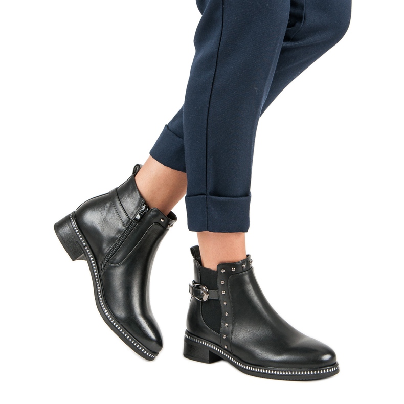 Vinceza Ghete negre cu pietre de stras negru 1