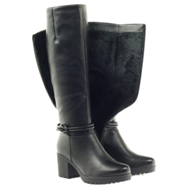 Cizme negre FILIPPO 476 pe stâlp negru 1
