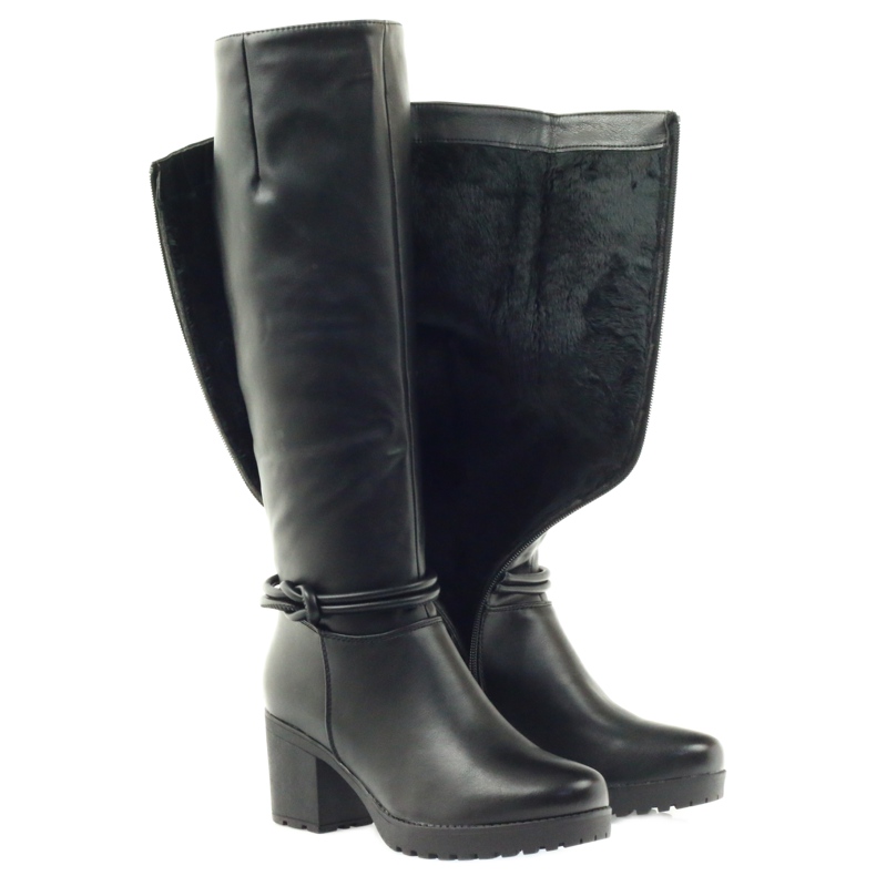 Cizme negre FILIPPO 476 pe stâlp negru 1 Cizme negre FILIPPO 476 pe stâlp negru 1
