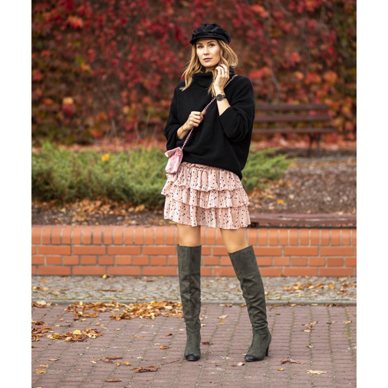 Cizme VINCEZA cu toc înalt verde 1 Cizme VINCEZA cu toc înalt verde 1