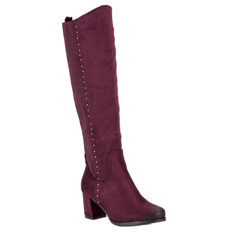 Cizme confortabile cu toc VINCEZA roșu 1