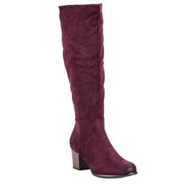 Cizme din piele de căprioară VINCEZA roșu 1