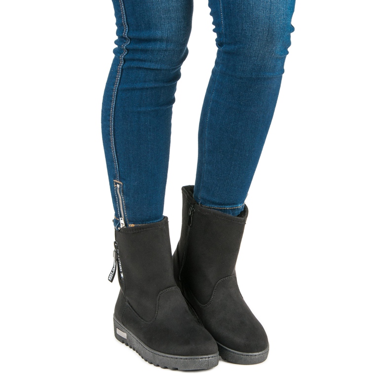 Mckeylor Cizme calde din piele intoarsa negru 1